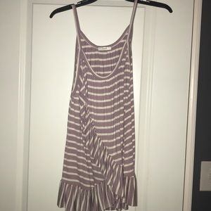 Purple and white striped tank top